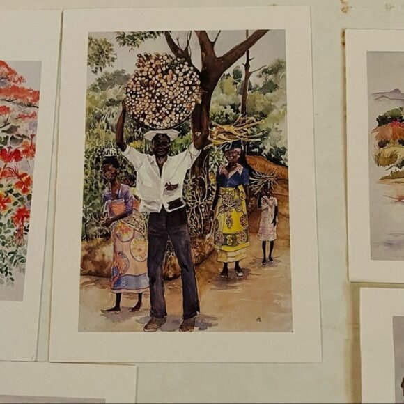 Watercolor by Dorothy B. Hayes 1994 Blank Cards Set of 14 Floral People Farm - Picture 6 of 16